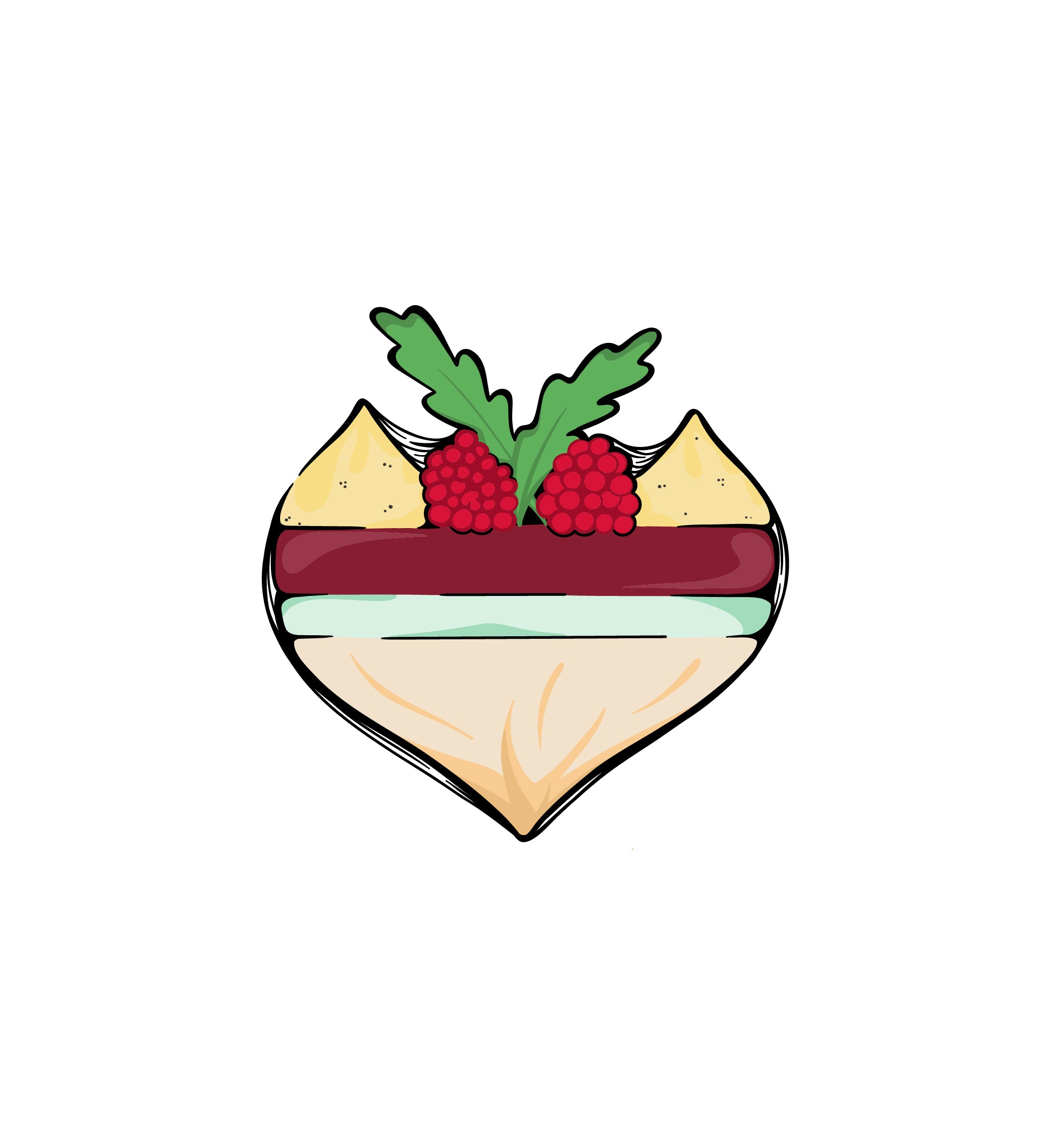 La pavlova framboise, roquette & menthe
